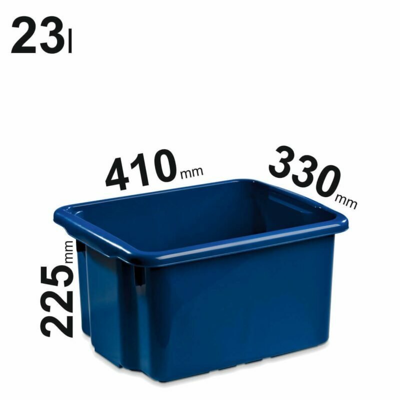 23l melynos spalvos plastikinės dėžės 410x330x225mm, NOR72600600
