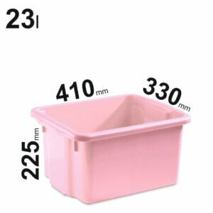 23l rožinės spalvos plastikinės dėžės 410x330x225mm, NOR72601600