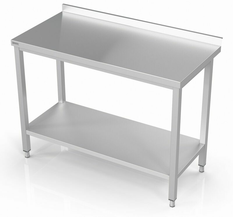 Table industrielle avec étagère