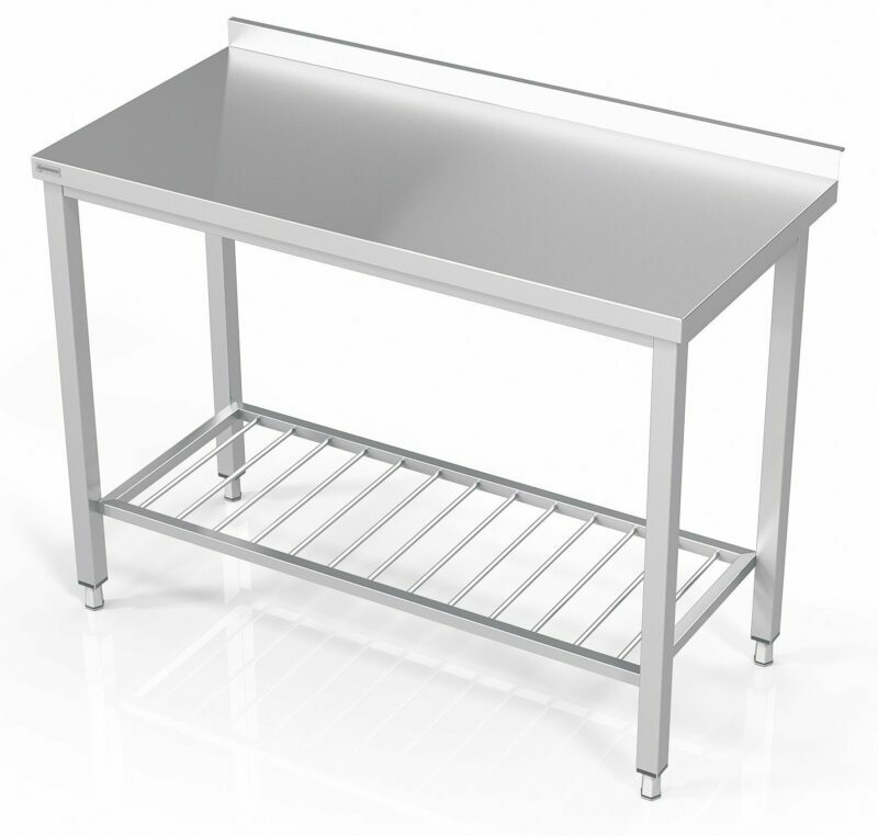 Table industrielle avec étagère bar