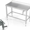 Adjustable height table with handle and frame for modular shelf