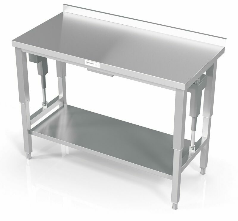 email height-adjustable table with shelf