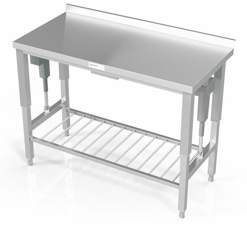 email height-adjustable table with bar shelf