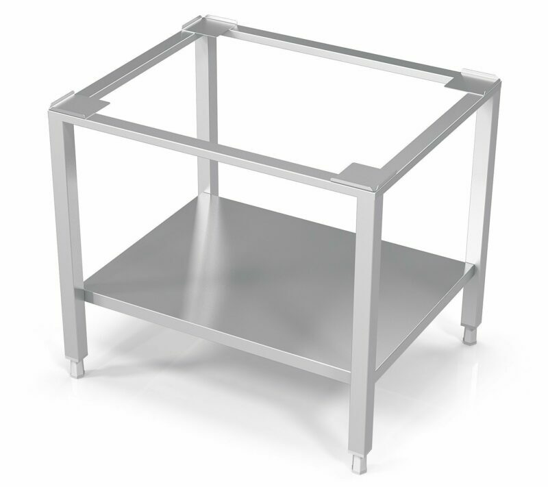 Universal stand for equipment with a shelf