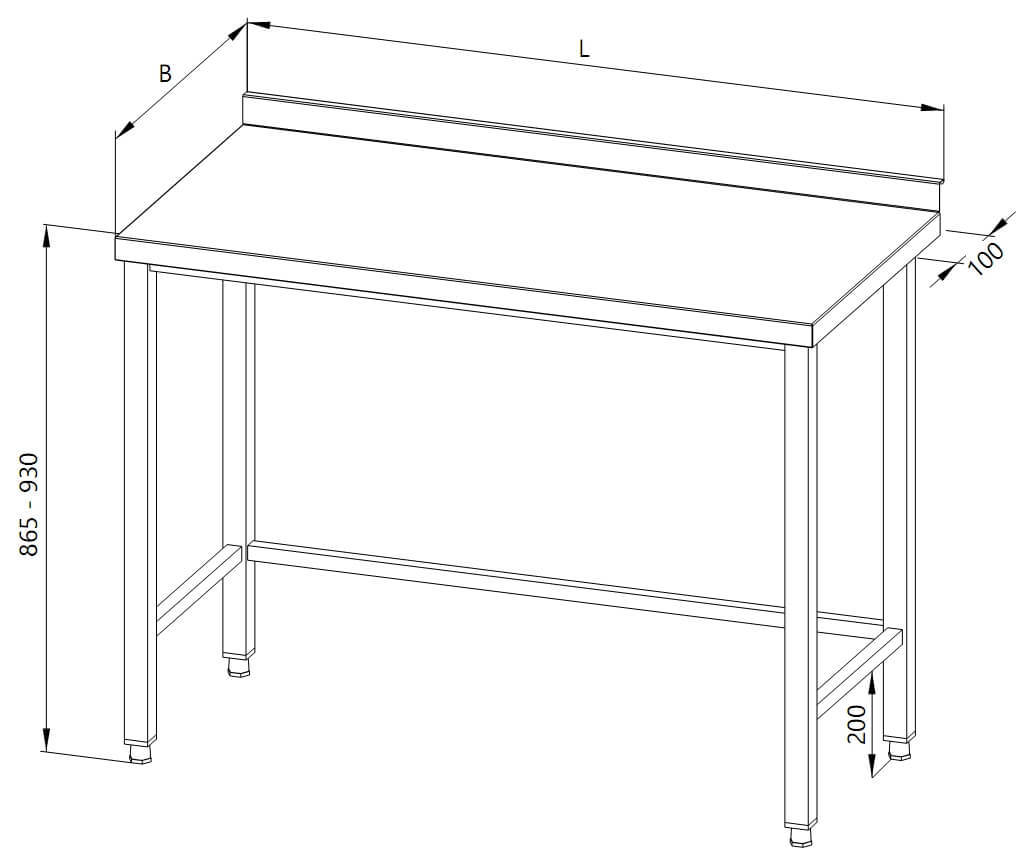 Drawing of a table with a frame