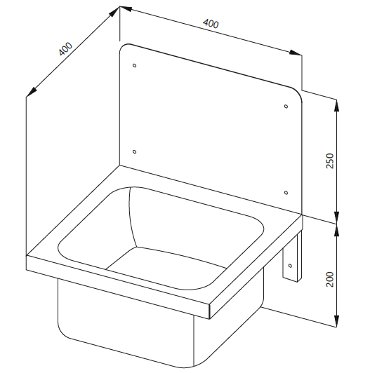 Wall-mounted sinks, 40x40x45cm drawing
