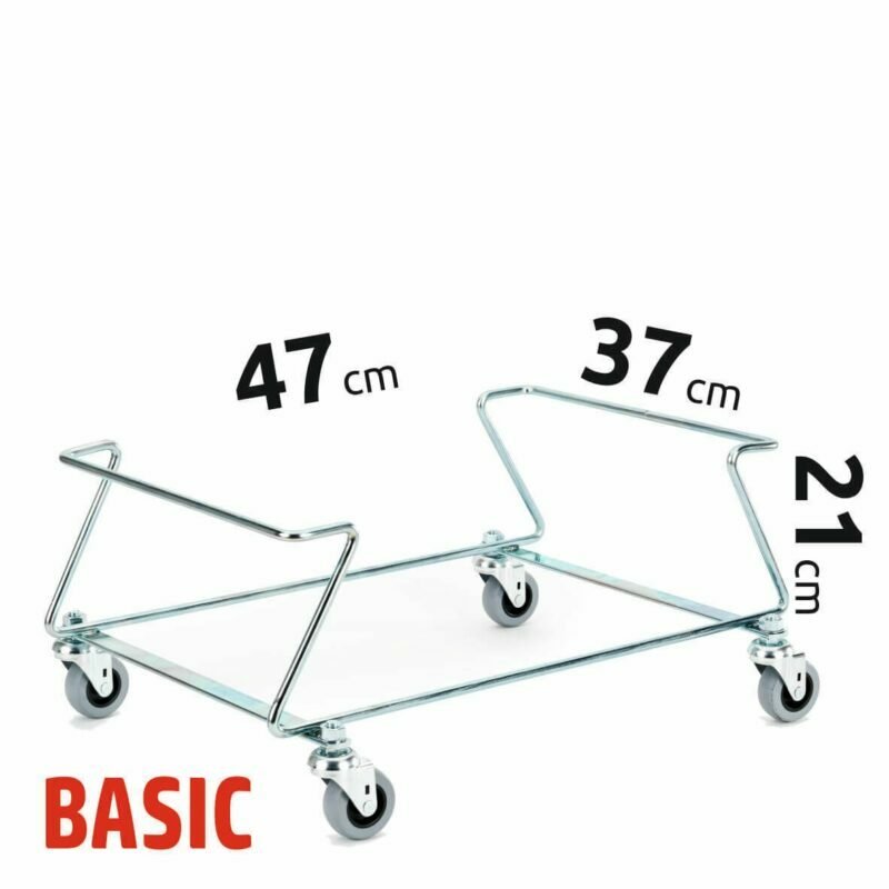 Galvanized trolleys for shopping baskets BASIC