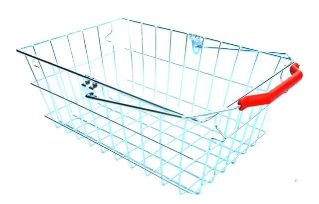 Wire basket with folding handle