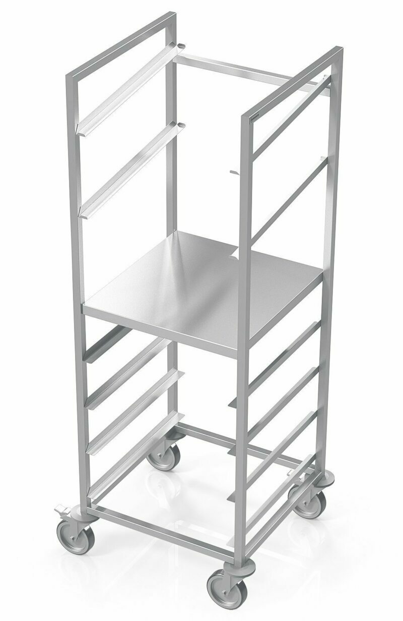 Carts for 6 dishwasher baskets with shelf