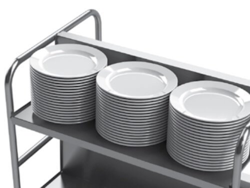 Візки для тарілок з нержавіючої сталі з 4 полицями