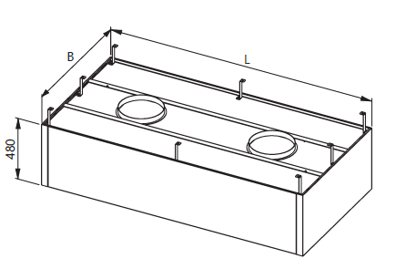 Above drawing of a dishwasher with condensation plates