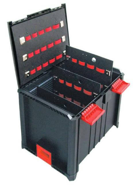Tool box with internal holders