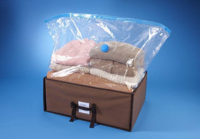 Suitcases with a vacuum bag