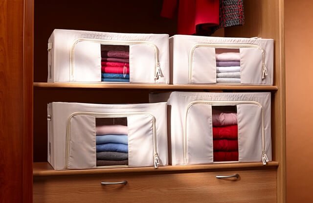 Fabric boxes for storing clothes