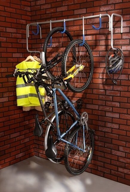 Wand zum Aufhängen von 5 Fahrrädern