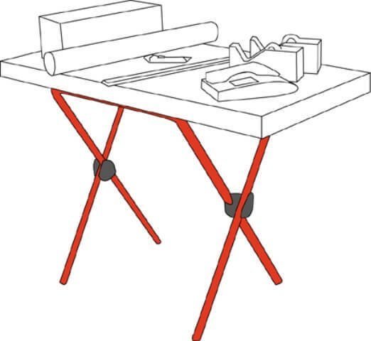 Folding legs for the table