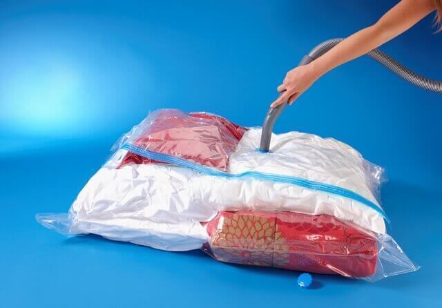 Vacuum bags for storing bedding