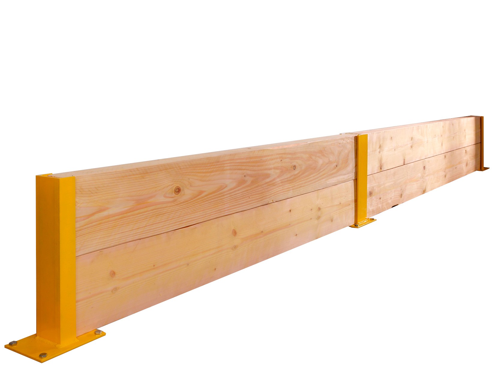 Racks and wall protection with wooden beams