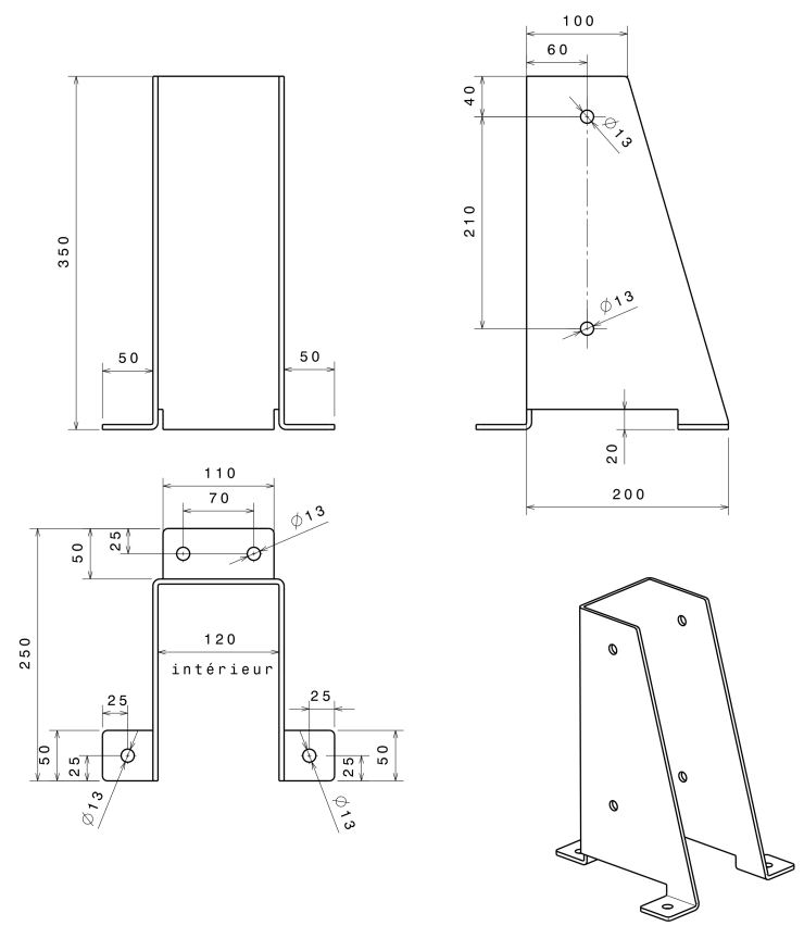 Tripusė stelažų stovų apsauga 35cm B370S