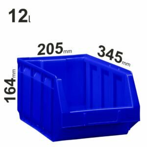 12l plastikinės dėžės Bull4, 205x345x164mm