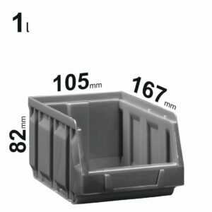 1l plastikinės dėžutės Bull2 105x167x82mm