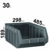 30l plastic boxes Bull5, 298x485x189mm