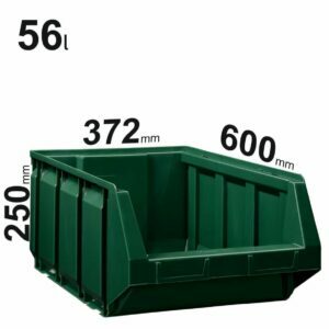 56l plastikinė dėžė Bull6, žalia (verde) 372x600x250mm