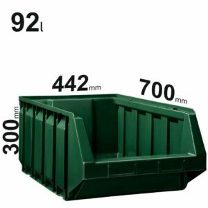 92l plastikinė dėžė Bull7, žalia (verde) 442x700x300mm