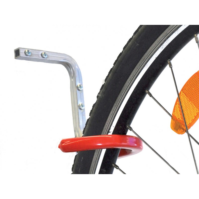 ALFER (Germany) aluminum bracket for hanging a bicycle is attached to the wall