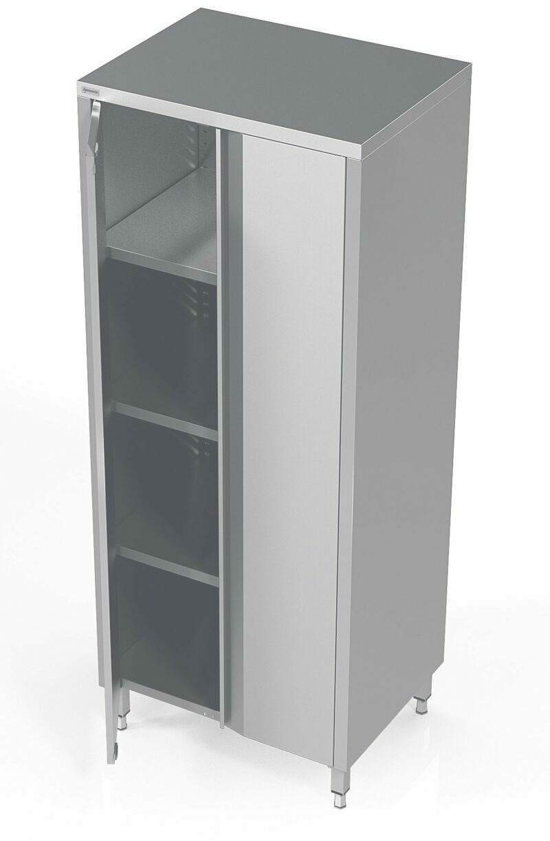 Stainless steel cabinets with hinged doors