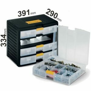 Kastes ar 4 atvilktnēm COY BOX 43002, 391x290x334mm