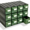 Plastic drawers PUMA202, green, 234x148x175mm