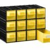 Plastic drawers PUMA202, yellow, 234x148x175mm