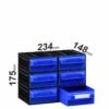 Plastic drawers PUMA203, 234x148x175mm