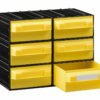 Plastic drawers PUMA203, yellow, 234x148x175mm
