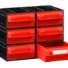 Szuflady plastikowe PUMA203, czerwone, 234x148x175mm