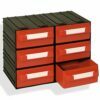 Plastic drawers PUMA203, red, 234x148x175mm