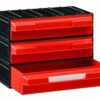 Szuflady plastikowe PUMA204, czerwone, 234x148x175mm