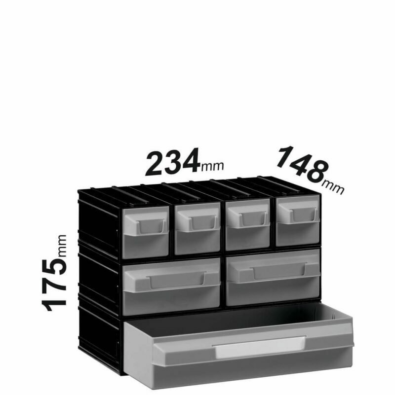 Plastic drawers PUMA205, 234x148x175mm
