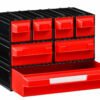 Szuflady plastikowe PUMA205, czerwone, 234x148x175mm