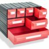 Plastic drawers PUMA205, red, 234x148x175mm