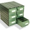 Plastic drawers PUMA206, green, 234x260x234mm