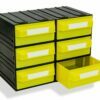 Plastikiniai stalčiukai PUMA203, geltonos spalvos, 234x148x175mm