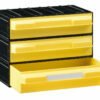 Plastikiniai stalčiukai PUMA204, geltonos spalvos, 234x148x175mm