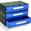 Plastikiniai stalčiukai PUMA204, mėlynos spalvos, 234x148x175mm