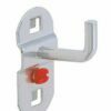 Single hooks with curved end, aluminum color 4040000501