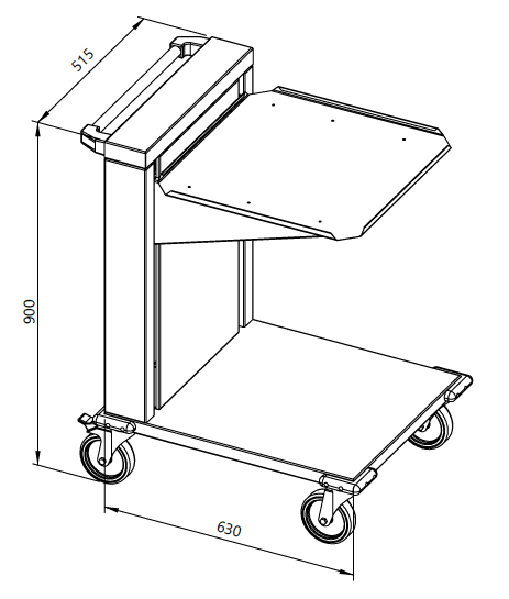 Drawing of a sliding dishwasher basket dispenser