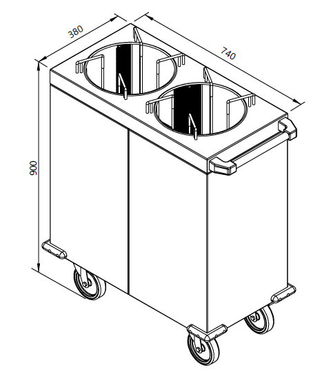 Drawing of a sliding plate dispenser
