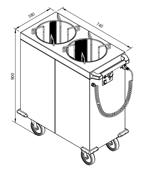 Drawing of sliding heated plate dispenser