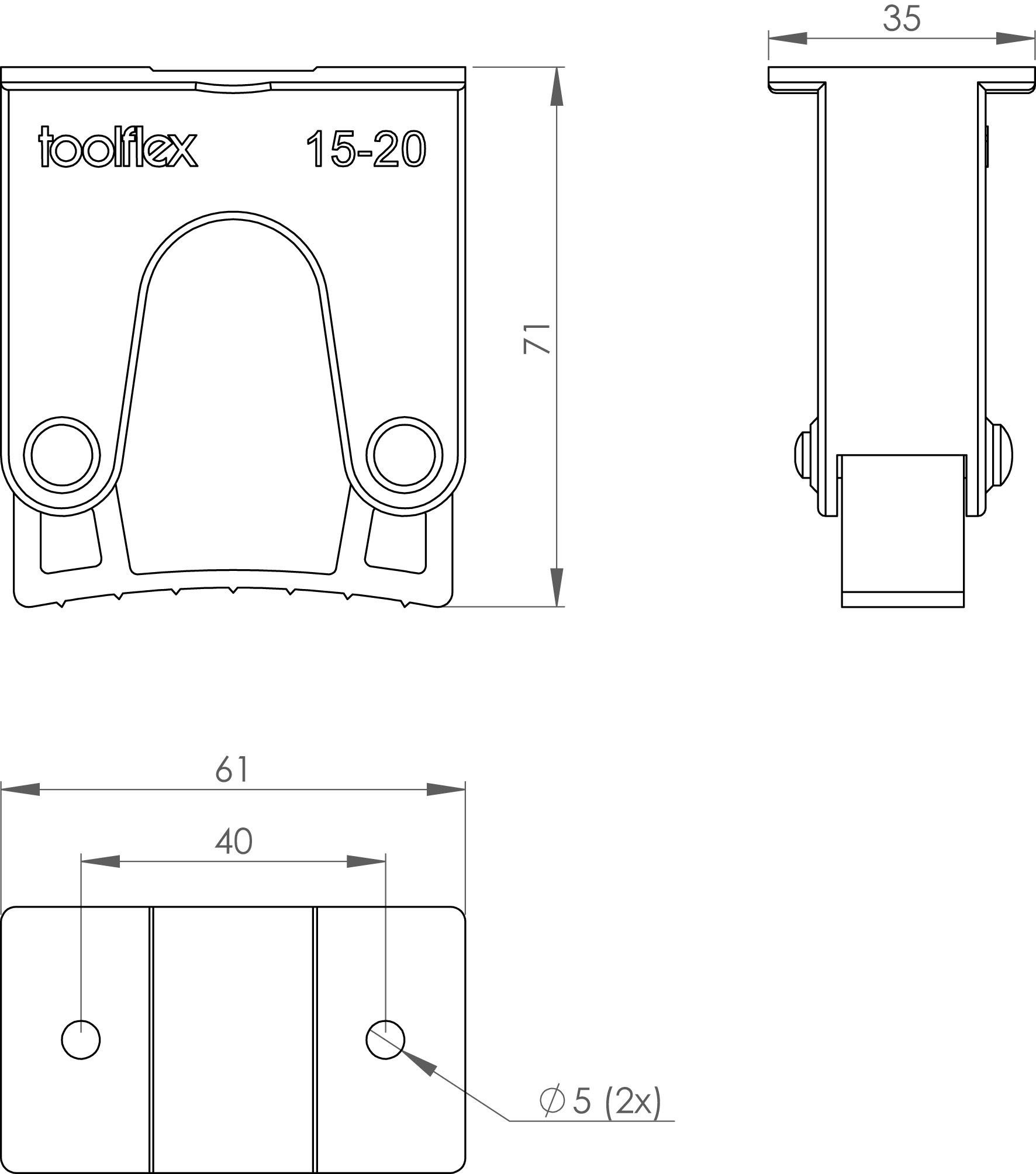 Toolflex-Halter für 15–20 mm Werkzeuge